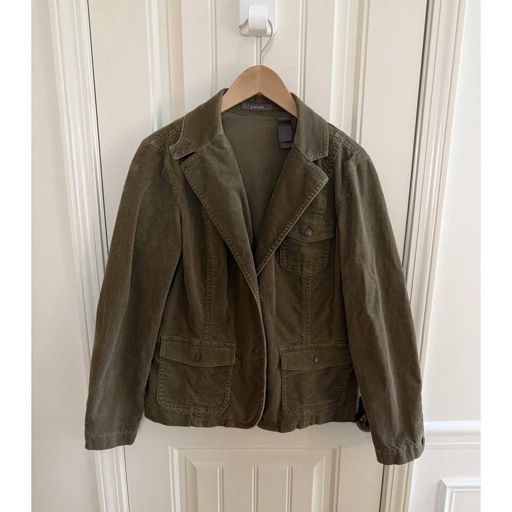 Vintage Liz Claiborne Olive Green Corduroy Blazer Jacket Size - Picture 1 of 6
